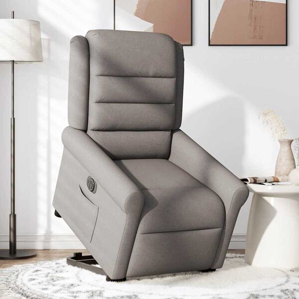vidaXL Fauteuil inclinable &eacute;lectrique taupe tissu