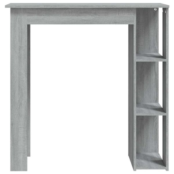 vidaXL Table de bar avec &eacute;tag&egrave;re sonoma gris bois d'ing&eacute;nierie