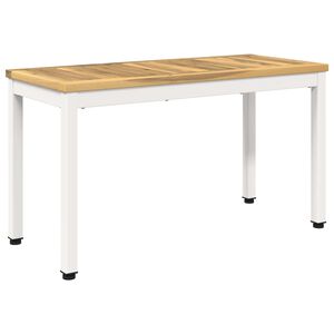 vidaXL Banc de jardin 80,5 x 35 x 45 cm Bois d'Acacia Massif Blanc