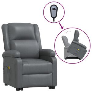vidaXL Fauteuil de massage anthracite similicuir