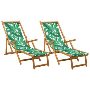 vidaXL Chaise longue pliante 2 pcs 3 Position Bois d'eucalyptus massif