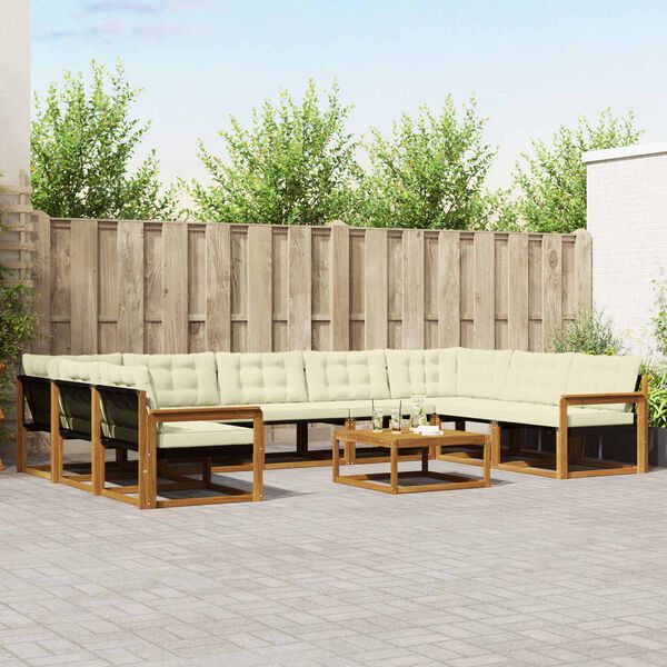 vidaXL Ensemble de canap&eacute;s d'ext&eacute;rieur 10 pcs Naturel et Cr&egrave;me