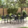 vidaXL Ensemble de salle &agrave; manger pour jardin 7 pcs Noir Rotin PE