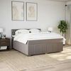 vidaXL Sommier &agrave; lattes de lit avec matelas Taupe 180x200 cm Tissu