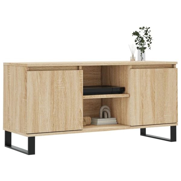 vidaXL Meuble TV chêne sonoma 104x35x50 cm bois d'ingénierie
