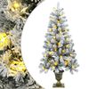 vidaXL Mini sapin de No&euml;l enneig&eacute; 120 cm 100 LED Blanc chaud PVC