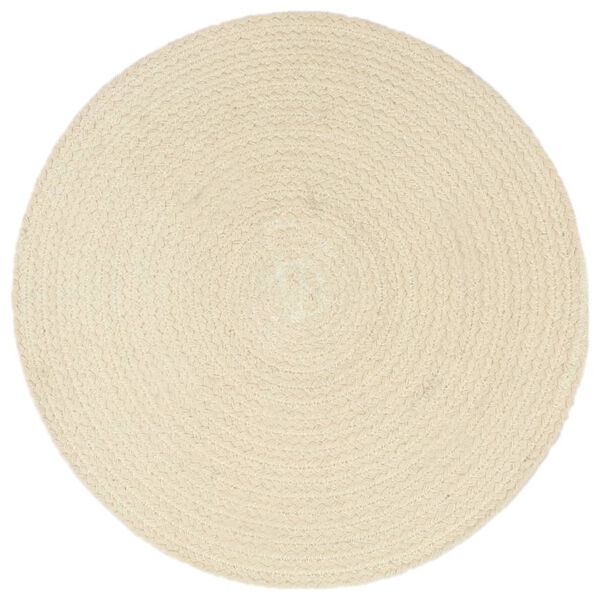 vidaXL Napperons 6 pcs Naturel Plain 38 cm Rond Coton