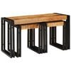 vidaXL Table Gigogne 3 pc Marron et Noir 82 x 40 x 45 cm