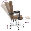vidaXL Fauteuil inclinable de bureau Marron Tissu
