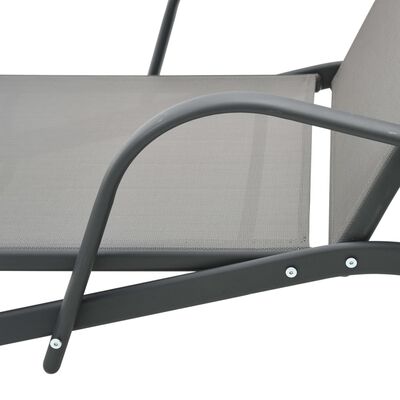vidaXL Chaises longues 2 pcs avec table Textilène et acier