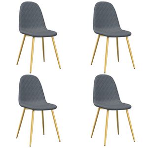 vidaXL Chaises &agrave; manger lot de 4 Gris fonc&eacute; Velours