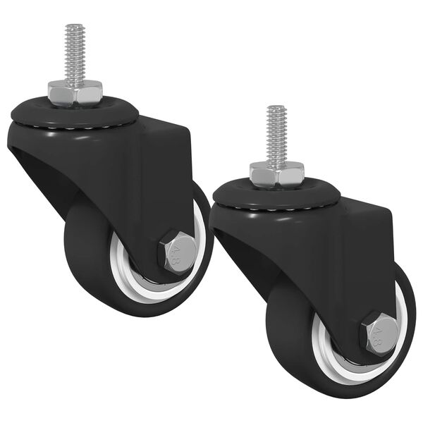 vidaXL Roue pivotante 2 pcs Noir 40,4 x 40,4 x 19,7 mm Fer et nylon