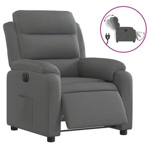vidaXL Fauteuil inclinable &eacute;lectrique Gris fonc&eacute; Tissu