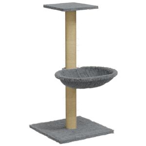 vidaXL Arbre &agrave; chat avec griffoir en sisal Gris clair 74 cm