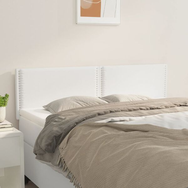 vidaXL T&ecirc;tes de lit 2 pcs Blanc 72x5x78/88 cm Similicuir