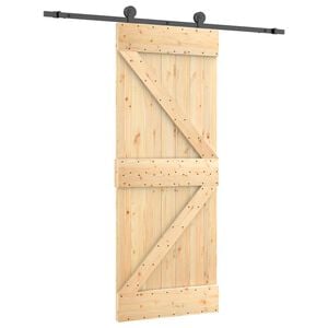 vidaXL Porte coulissante 85 x 210 cm Bois de pin massif (non trait&eacute;)