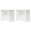 vidaXL Table d'appoint 2 pc Blanc 37 x 32 x 40 cm Bois d'ing&eacute;nierie