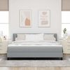 vidaXL Lit &agrave; ressorts avec matelas Gris clair 200 x 180 cm Polyester