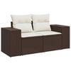 vidaXL Salon de jardin avec coussins 7 pcs marron r&eacute;sine tress&eacute;e