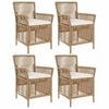 vidaXL Chaise d'Ext&eacute;rieur 4 pc Beige et cr&egrave;me polyrotin