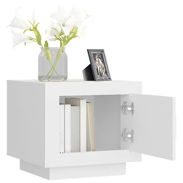 vidaXL Table basse Blanc 51x50x45 cm Bois d'ing&eacute;nierie