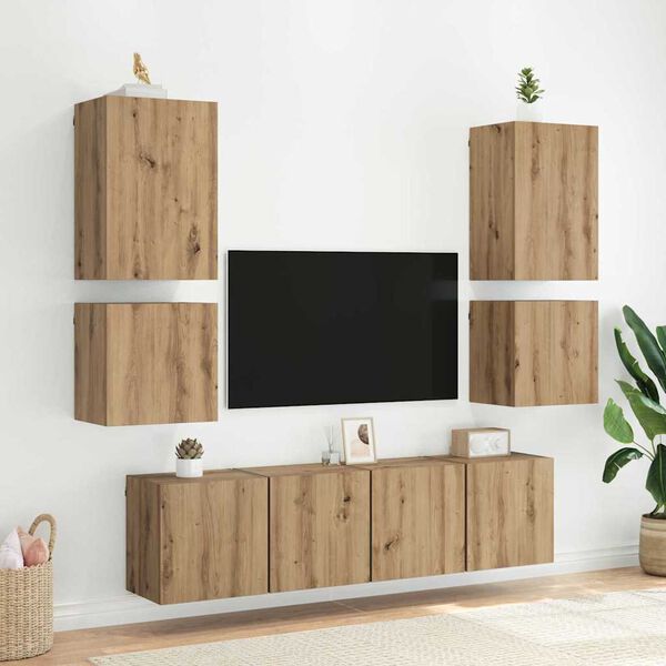 vidaXL Meuble TV mural Ch&ecirc;ne artisanal 40,5x30x40cm Bois d'ing&eacute;nierie
