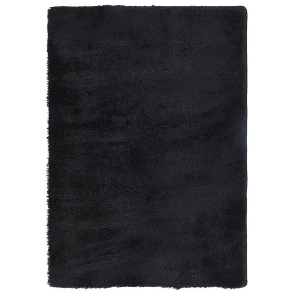 vidaXL Tapis shaggy &agrave; poils longs NAVARRA noir 120x170 cm polyester