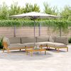 vidaXL Ensemble de Canap&eacute;s Uni 5 pcs Taupe Bois d'Acacia Massif