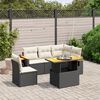 vidaXL Salon de jardin 6 pcs avec coussins noir r&eacute;sine tress&eacute;e