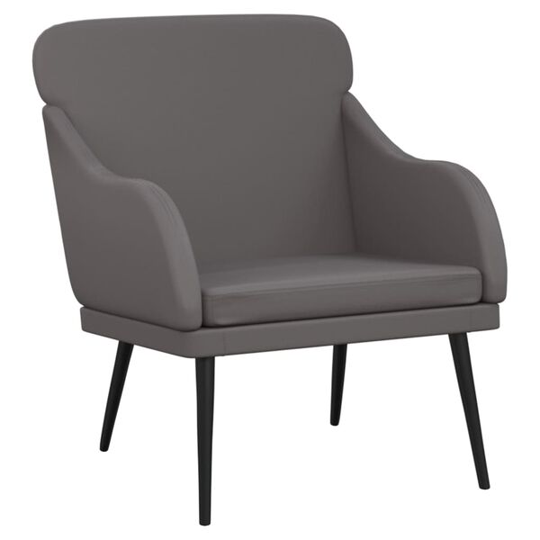 vidaXL Fauteuil Gris 63x76x80 cm Similicuir