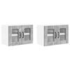 vidaXL Cabinet en verre mural LUCCA 2 pc Gris b&eacute;ton Bois d'ing&eacute;nierie