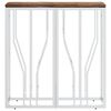 vidaXL Table console argent&eacute; acier inoxydable/bois massif r&eacute;cup&eacute;ration