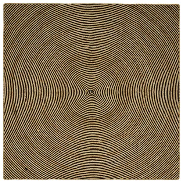 vidaXL Tapis Naturel et Noir 240 x 240 cm Jute