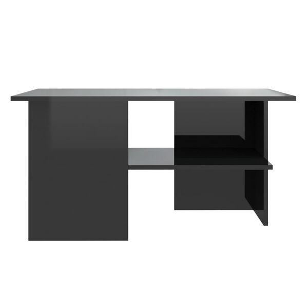 vidaXL Table basse noir brillant 90x60x46,5 cm bois d'ingénierie