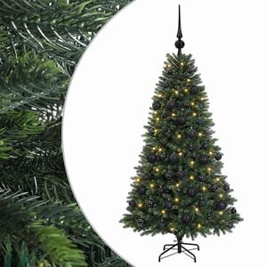 vidaXL Arbre de No&euml;l Artificiel avec Boule 120 cm 150 LED Blanc chaud