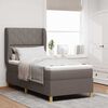 vidaXL Lit &agrave; ressorts avec matelas gris fonc&eacute; 90x190 cm Taupe