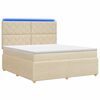 vidaXL Lit boxspring LED avec matelas Cr&egrave;me 160 x 200 cm Tissu