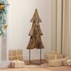 vidaXL Sapin de Noël avec support Marron 90 cm Bois de teck solide