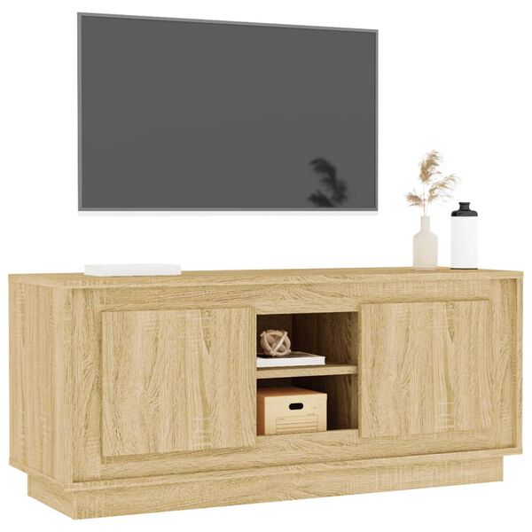 vidaXL Meuble TV chêne sonoma 102x35x45 cm bois d'ingénierie