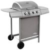 vidaXL Barbecue gril &agrave; gaz avec 4 br&ucirc;leurs argent&eacute;