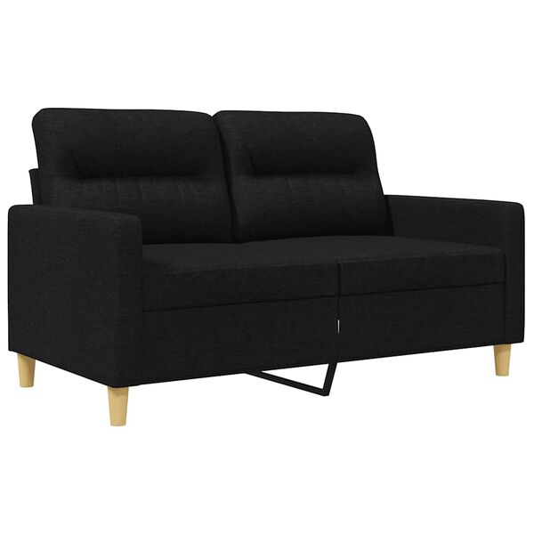 vidaXL Canap&eacute; &agrave; 2 places Noir 120 cm Tissu