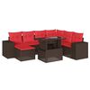 vidaXL Ensemble de canap&eacute; de jardin 8 pcs avec coussins marron r&eacute;sine tress&eacute;e