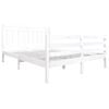 vidaXL Cadre de lit Blanc Bois massif 160x200 cm