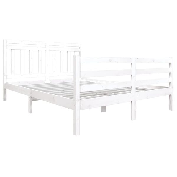vidaXL Cadre de lit Blanc Bois massif 160x200 cm