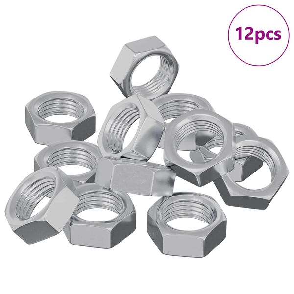 vidaXL &Eacute;crou Hexagonal 12 pcs Argent&eacute; M6 M&eacute;tал