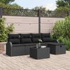 vidaXL Ensemble de canap&eacute; de jardin avec coussin 6 pcs Noir Poly rotin