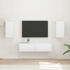 vidaXL Ensemble meuble TV 4 pcs Blanc brillant Bois d'ing&eacute;nierie
