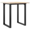 vidaXL Table &agrave; manger cadre en O 70x70x75 cm bois de pin massif acier