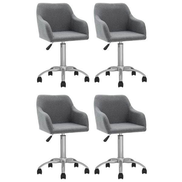 vidaXL Chaises pivotantes &agrave; manger lot de 4 gris clair tissu