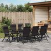 vidaXL Ensemble de salle &agrave; manger pour jardin 9 pcs Noir caf&eacute;
